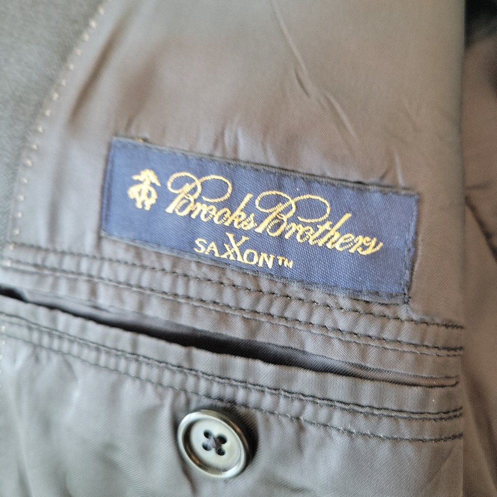 Brooks Brothers Jacket Mens 42R Saxxon Wool Madison Gray Herringbone Made in USA - Picture 8 of 13